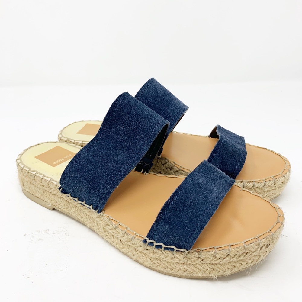 Dolce Vita Sandals Espadrille Isiah Platform Navy - Picture 1 of 8
